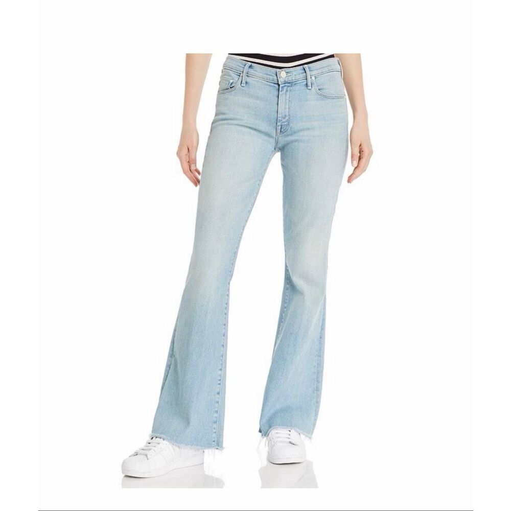 Mother‎ Weekender Fray Flare Jeans Light Wash 29